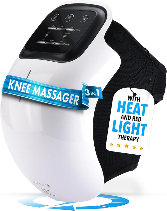 Wireless Heated Knee Massager – Electric Heating Massage Knee Pad White